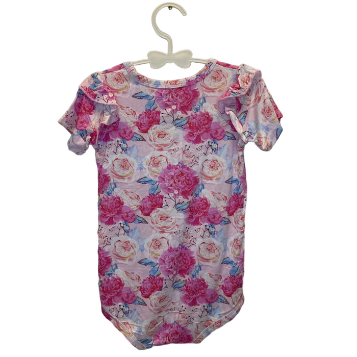 Ruffle Sleeve Onesie / Flowers