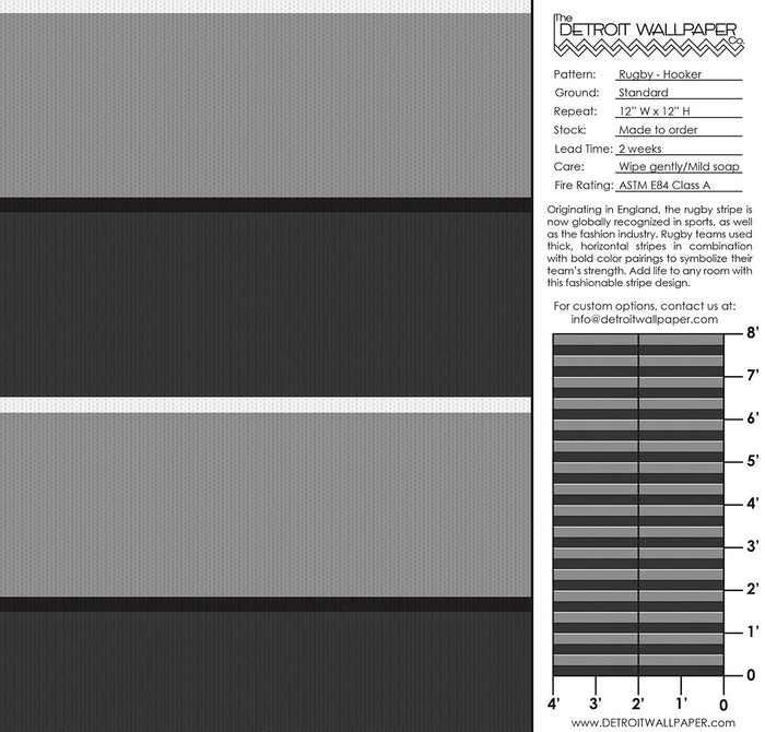 Rugby - Hooker - Trendy Custom Wallpaper | Contemporary Wallpaper Designs | The Detroit Wallpaper Co.