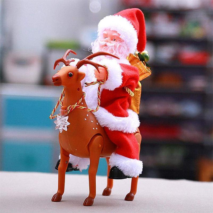 Santa Claus Riding An Electric Reindeer