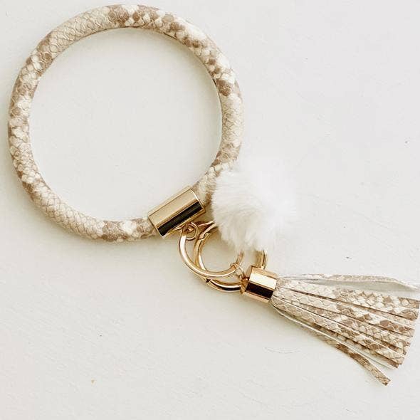Snake Pom Key Ring