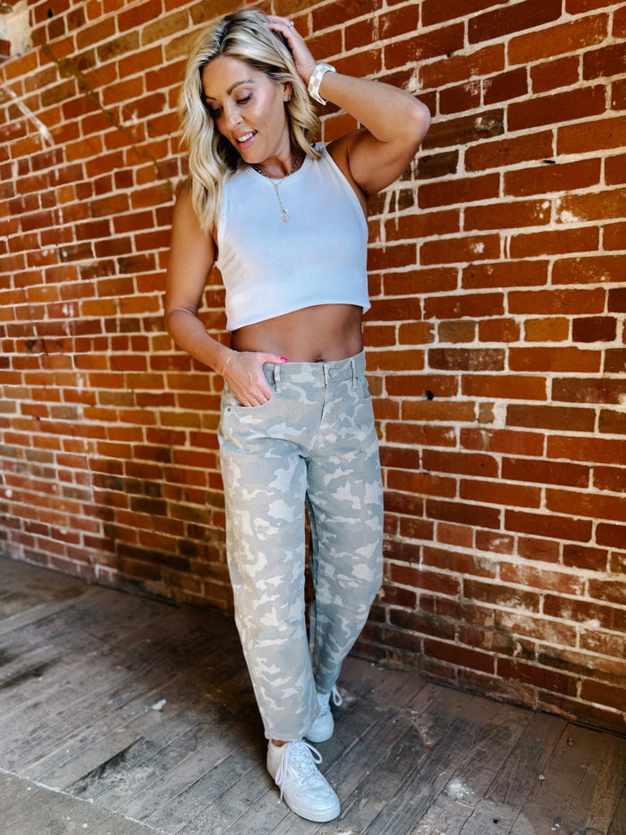 Soft Recon Camo Barrel Jeans