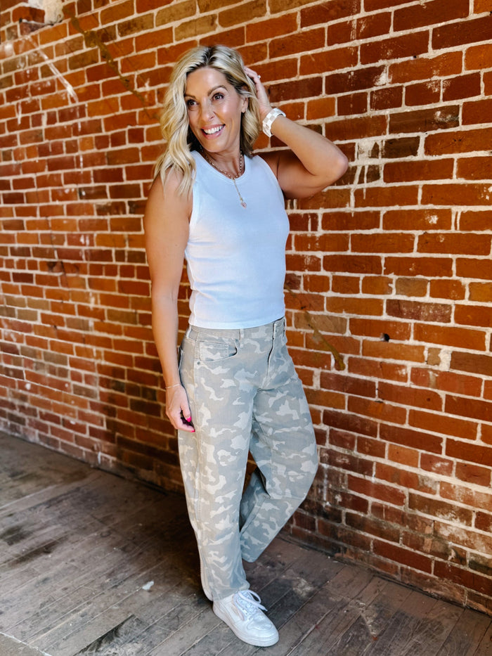 Soft Recon Camo Barrel Jeans