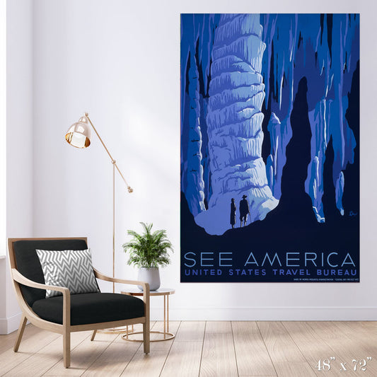 Spelunking Colossal Art Print - Trendy Custom Wallpaper | Contemporary Wallpaper Designs | The Detroit Wallpaper Co.