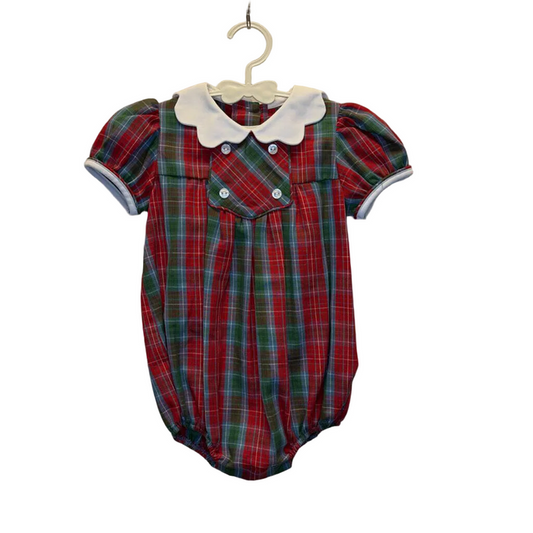 SS Peter Pan Collar Onesie/ Plaid