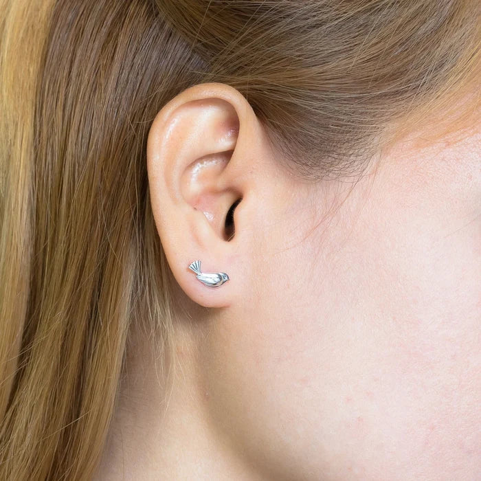 SS Sparrow Bird Stud Earrings