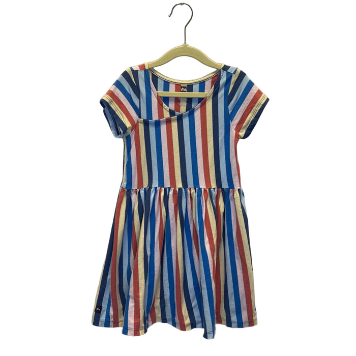 SS V Neck Dress / Stripes
