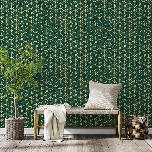 Starman - Papyrus <br> Grasscloth - The Detroit Wallpaper Co.