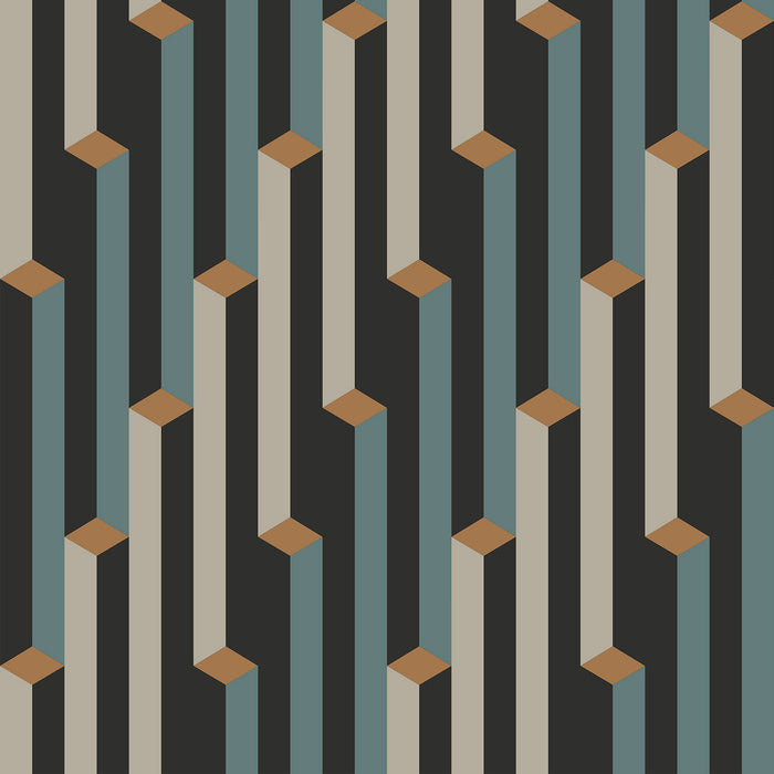 Stepped - Clayton <br> Wallpaper - The Detroit Wallpaper Co.
