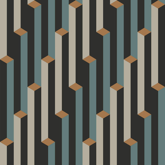 Stepped - Clayton <br> Wallpaper - The Detroit Wallpaper Co.