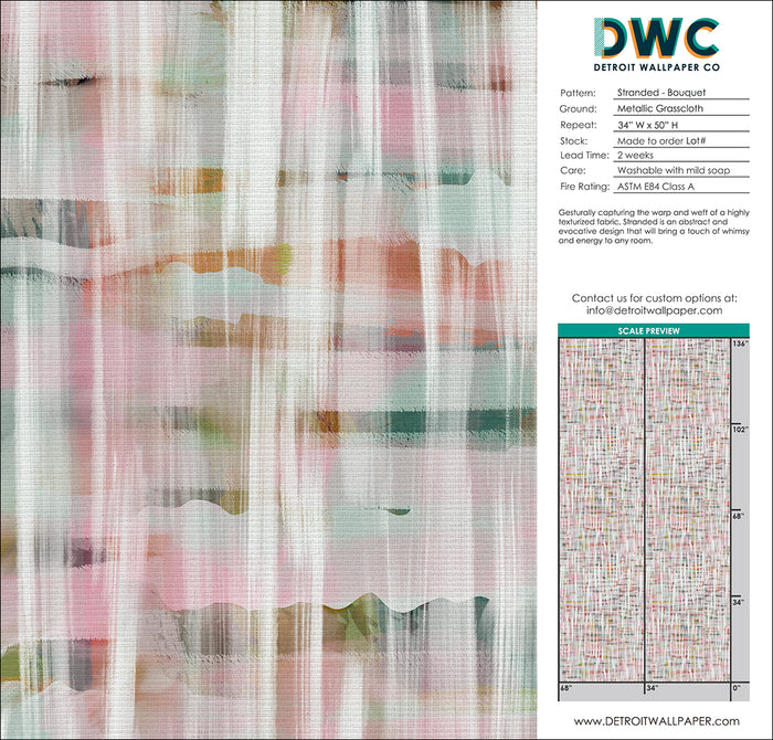Stranded - Bouquet <br> Grasscloth - The Detroit Wallpaper Co.