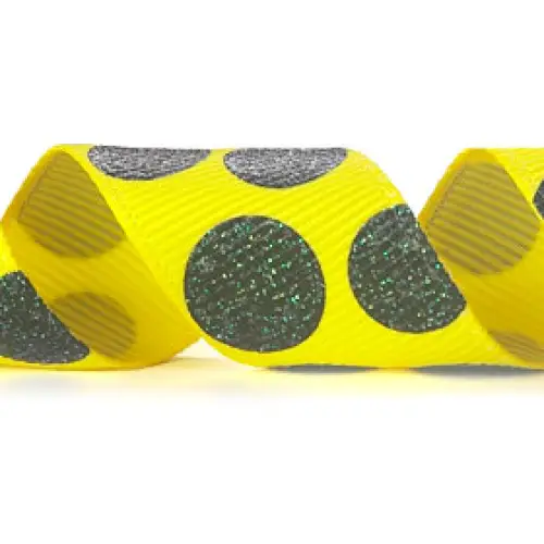 7/8" x 20 yd / Daffodil/Black
