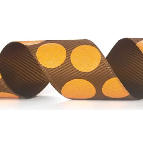 7/8" x 20 yd / Brown/Gold