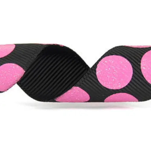 7/8" x 20 yd / Black/Hot Pink