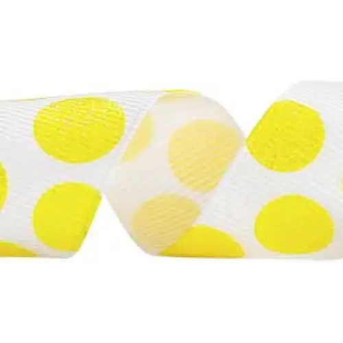 7/8" x 20 yd / White/Daffodil