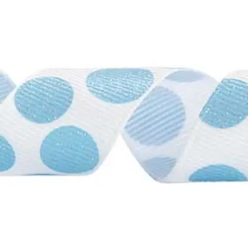 7/8" x 20 yd / White/Topez Blue