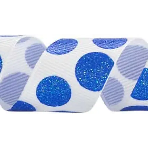 7/8" x 20 yd / White/Electric Blue