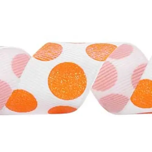 7/8" x 20 yd / White/Tangerine