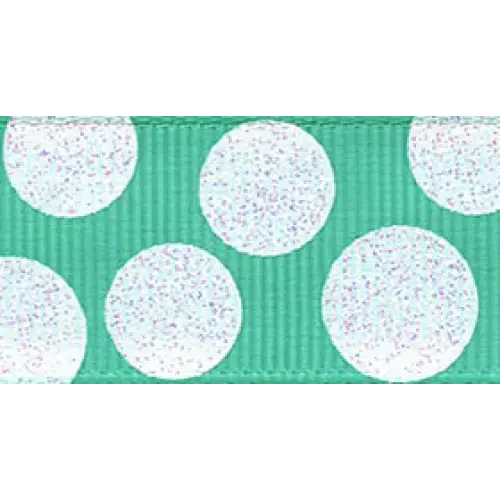 7/8" x 20 yd / Teal/White