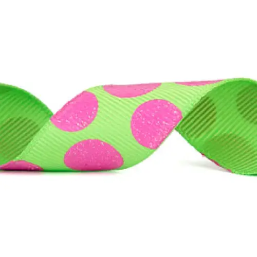 7/8" x 20 yd / Lime/Hot Pink