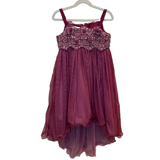 Tank Top Dress/ High Low Flower Embroidery