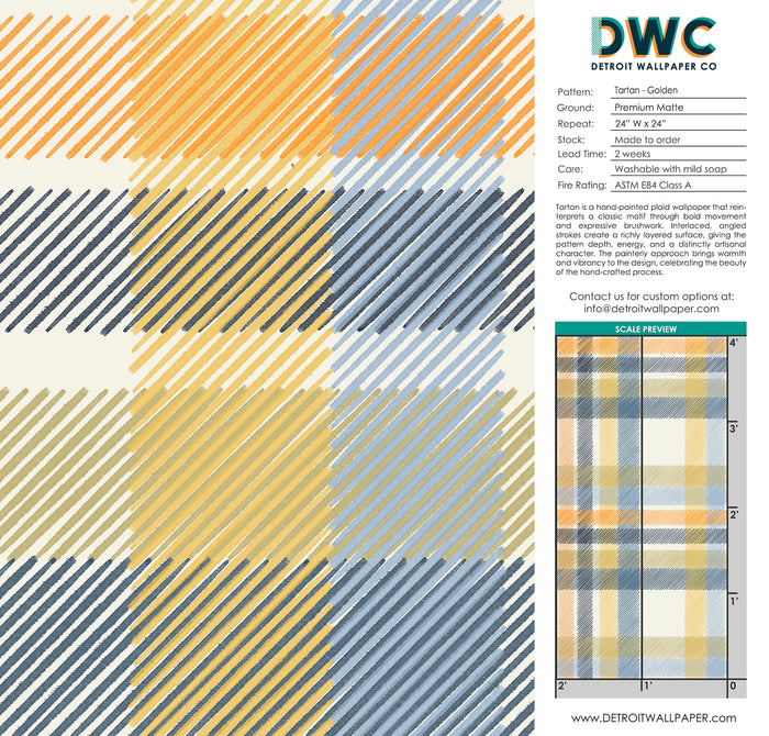 Tartan - Golden <br> Wallpaper