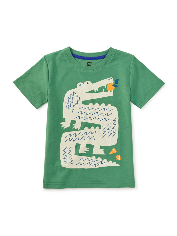 Tea Collection – Croc and Citrus Graphic Tee in English Ivy