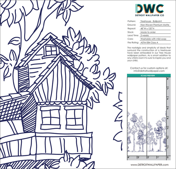 Tree House - Ballpoint <br> Wallpaper