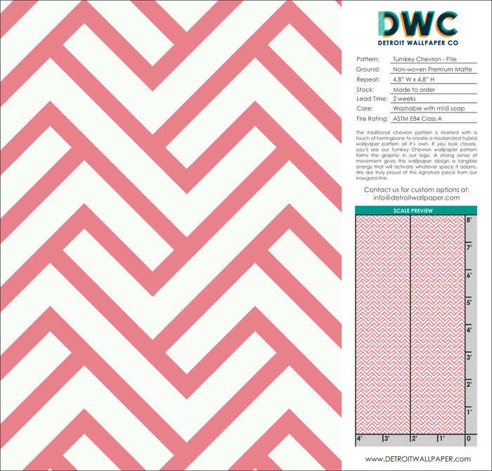 Turnkey Chevron - Fille - The Detroit Wallpaper Co.