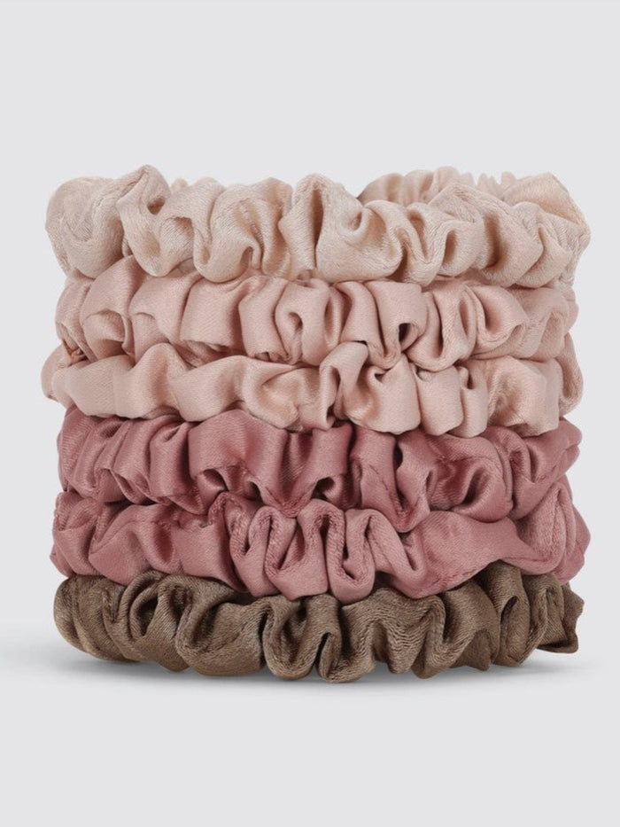 Ultra Petite 6 Pack Satin Scrunchie, Terracotta