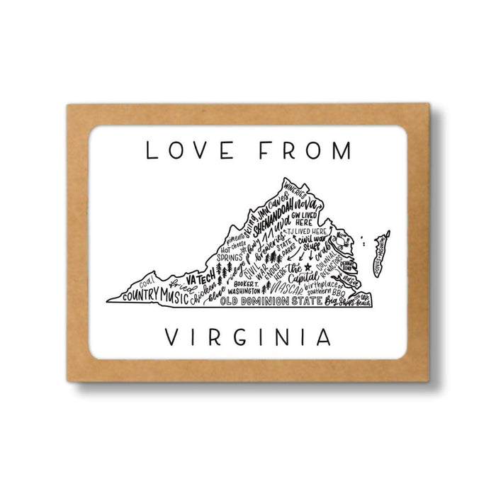 VA State Map Card Box Set of 8