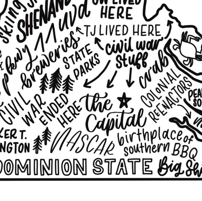 VA State Map Card Box Set of 8