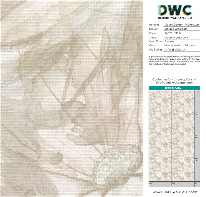 Victory Garden - Watermark <br> Grasscloth - The Detroit Wallpaper Co.
