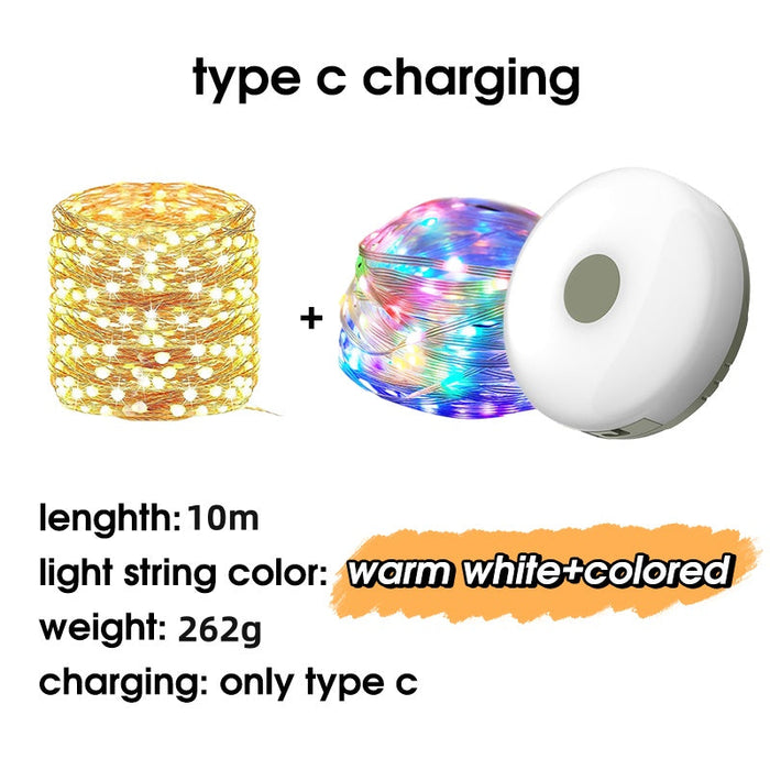 type c charging/10m/warm white+colored