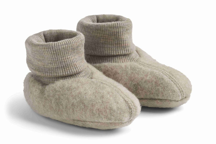WHEAT – Lei Wool Fleece Booties in Kaki Melange