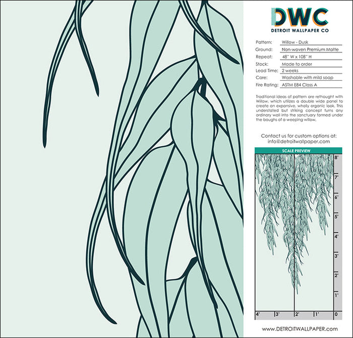 Willow - Dusk <br> Wallpaper - The Detroit Wallpaper Co.