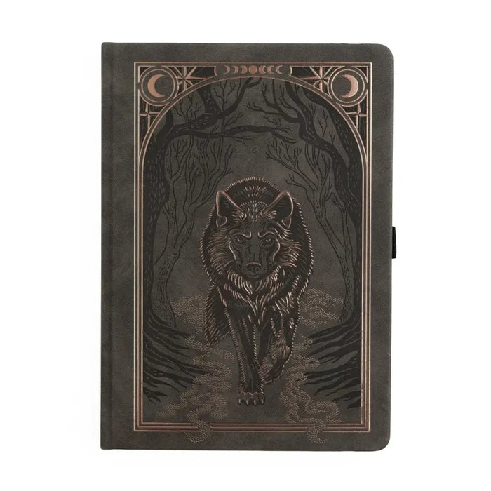 Wolf in the Night | Notebook - B5: 160 Pages / White Dot