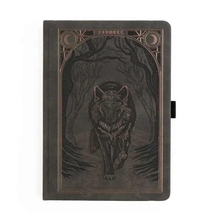 Wolf in the Night | Notebook - A5: 192 Pages / White Dot
