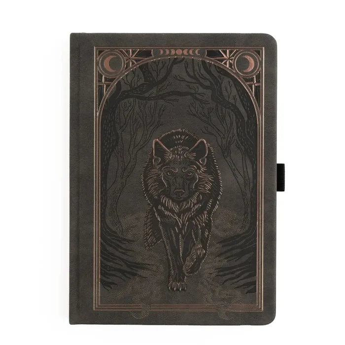 Wolf in the Night | Notebook - B6: 112 Pages / White Dot
