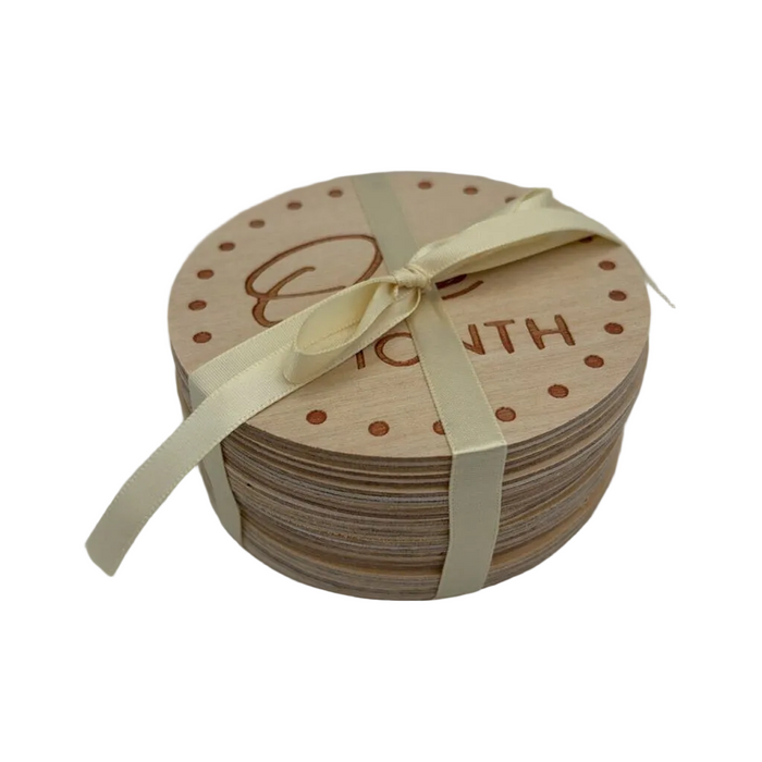 Wood Milestone Month Markers