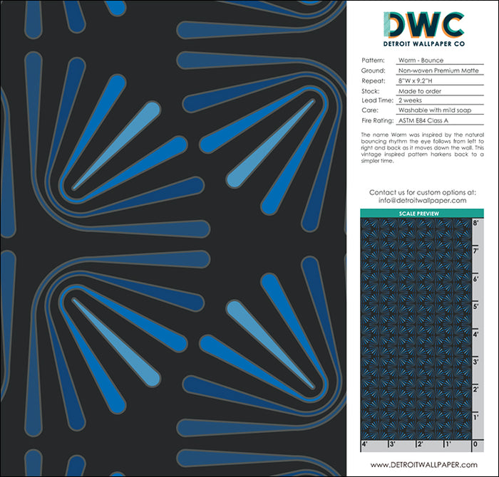 Worm - Bounce <br> Wallpaper - The Detroit Wallpaper Co.