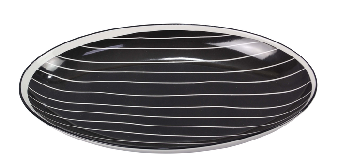 Young's - Stoneware Oval Black and White Platter